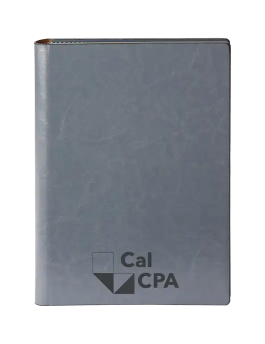 Fabrizio Grey 7 x 9.625 Padfolio & Notepad w/CalCPA Logo
