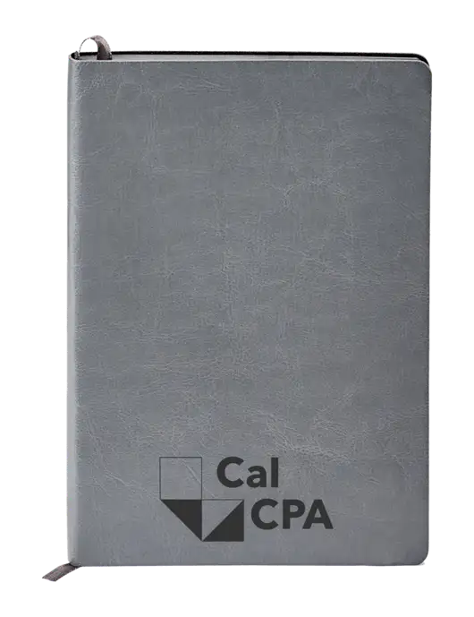 Fabrizio Grey Soft Cover 5.75 x 8.125 Journal w/CalCPA Logo