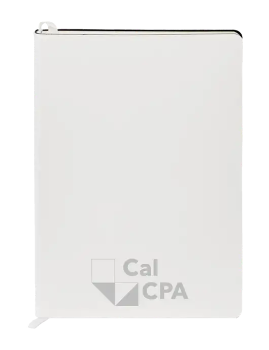 Fabrizio White Soft Cover 5.75 x 8.125 Journal w/CalCPA Logo
