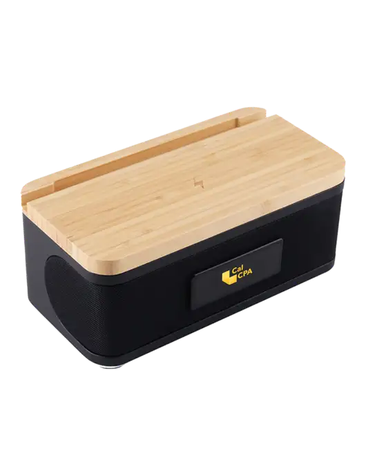 Bamblock Bamboo/Black Speaker & Charger w/CalCPA Logo