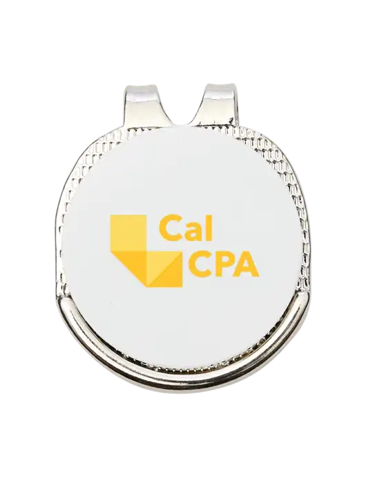 Antique Silver Hat Clip w/Golf Ball Marker w/CalCPA Logo