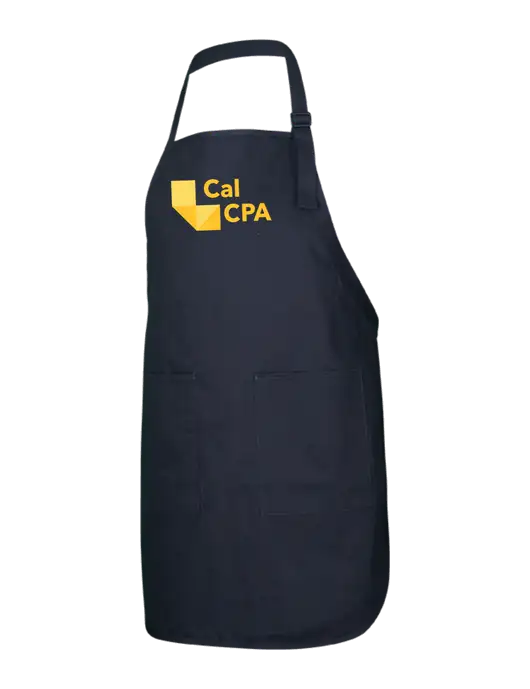 Full-Length Black Apron With Pockets w/CalCPA Logo