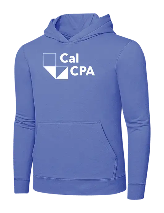 Carolina Blue 7.8 oz Ring Spun Hooded Sweatshirt w/CalCPA Logo