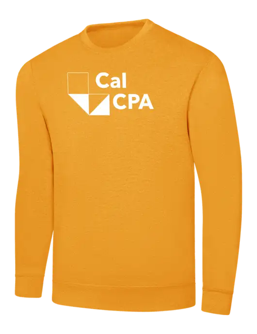Gold 7.8 oz Ring Spun Crew Sweatshirt
 w/CalCPA Logo