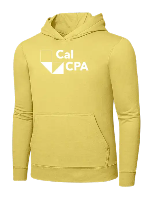 Yellow 7.8. oz Ring Spun Hooded Sweatshirt w/CalCPA Logo