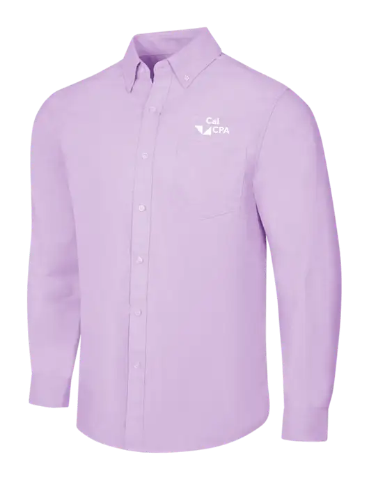 Soft Purple SuperPro Oxford Shirt w/CalCPA Logo