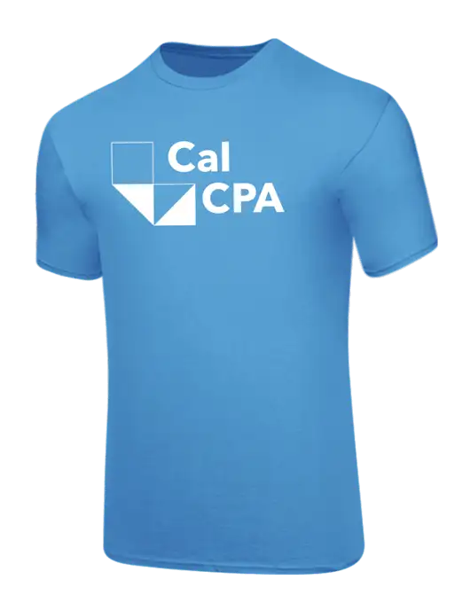 Core Blend Light Sapphire Blue T-Shirt w/CalCPA Logo