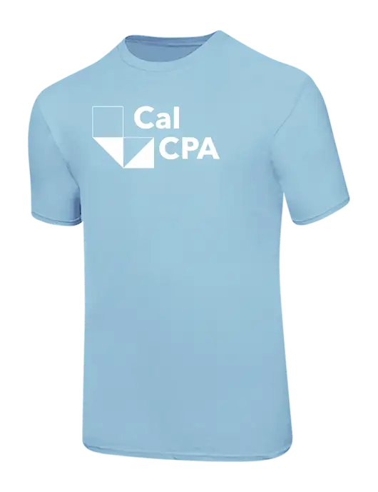 Ring Spun Light Blue 4.5 oz T-Shirt w/CalCPA Logo