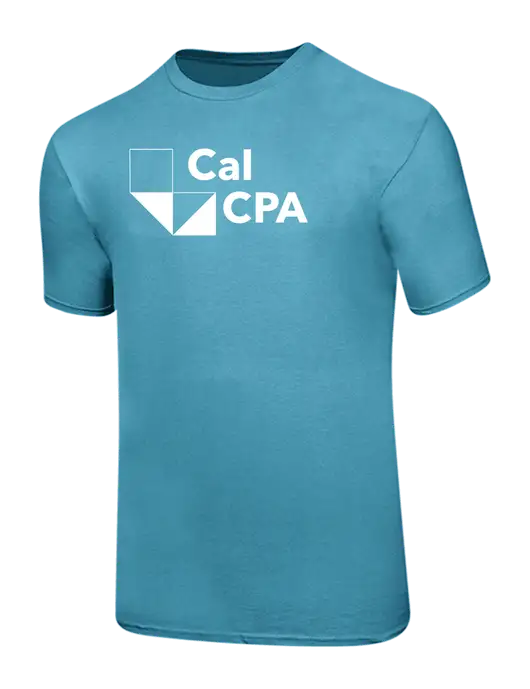 Ring Spun Light Sapphire 4.5 oz T-Shirt w/CalCPA Logo