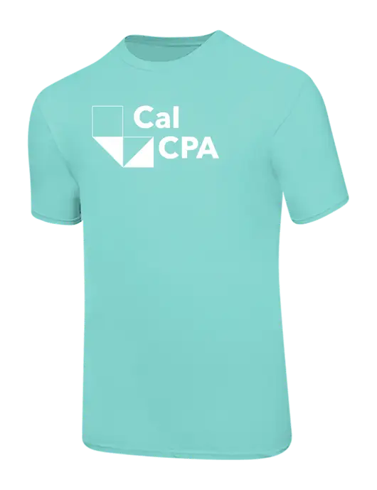 Ring Spun Seafoam 4.5 oz T-Shirt w/CalCPA Logo