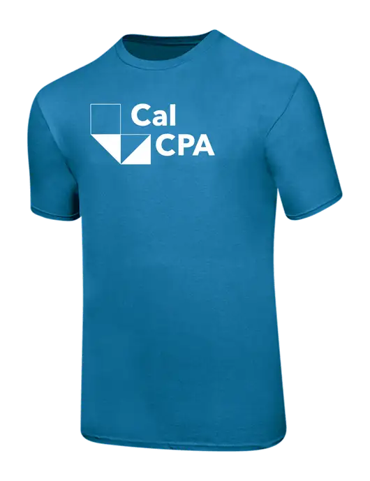 Ring Spun Sapphire 4.5 oz T-Shirt w/CalCPA Logo