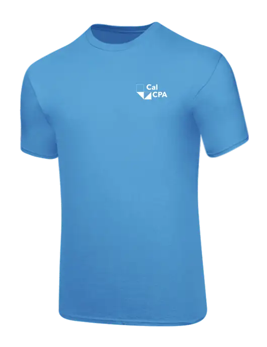 Core Blend Light Sapphire Blue T-Shirt w/CalCPA Logo
