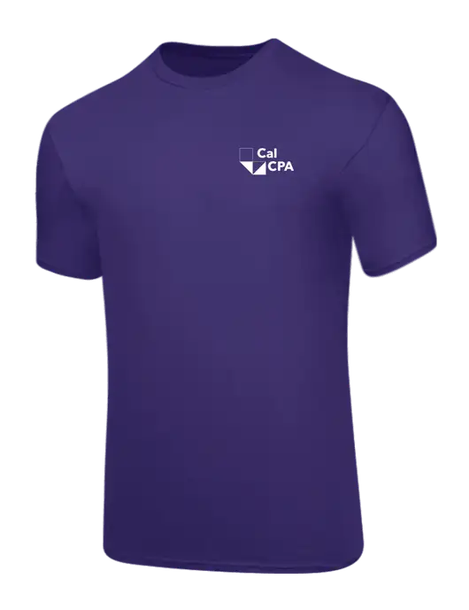 Core Blend Purple T-Shirt w/CalCPA Logo