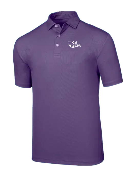 Callaway Birdseye Purple Polo w/CalCPA Logo