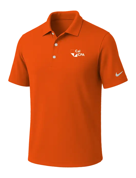 NIKE Orange Dri-Fit Micro Pique Polo w/CalCPA Logo