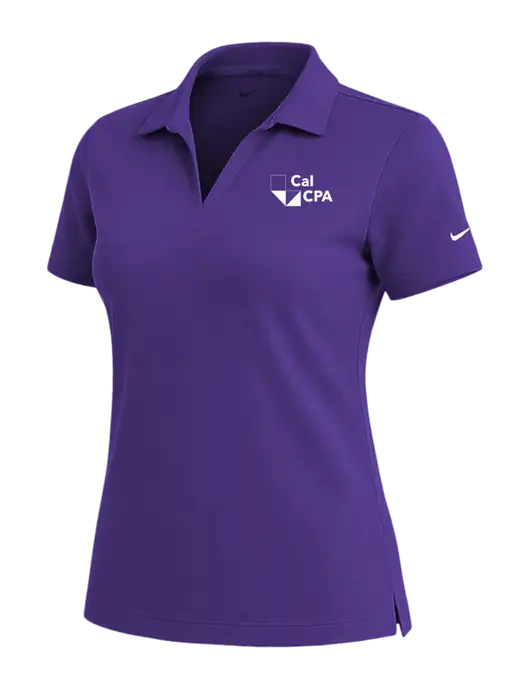 NIKE Purple Womens Dri-Fit Micro Pique Polo w/CalCPA Logo