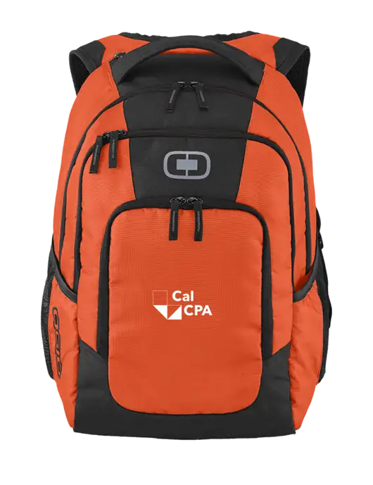 OGIO Orange Logan Laptop Backpack
 w/CalCPA Logo