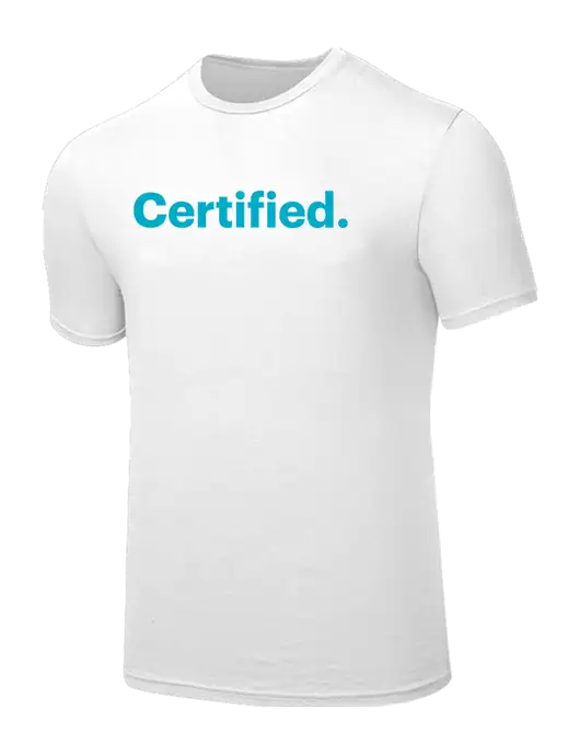 Seriously Soft White T-Shirt w/Certified Logo, CalCPA Logo