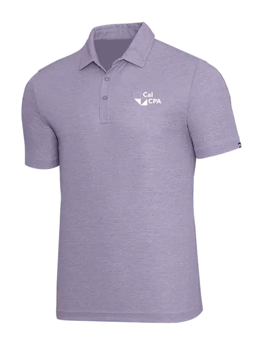 TravisMathew Light Purple Heather Oceanside Polo w/CalCPA Logo