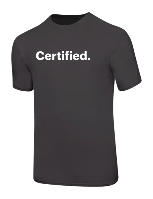 Ring Spun Charcoal 4.5 oz T-Shirt w/Certified Logo, CalCPA Logo