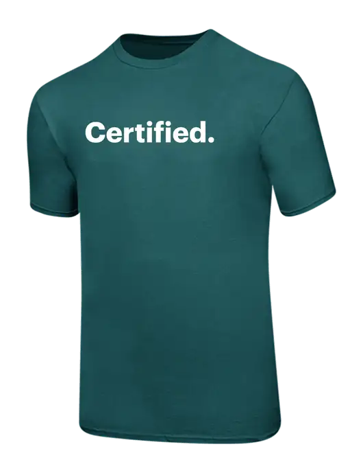 Ring Spun Dark Teal 4.5 oz T-Shirt w/Certified Logo, CalCPA Logo
