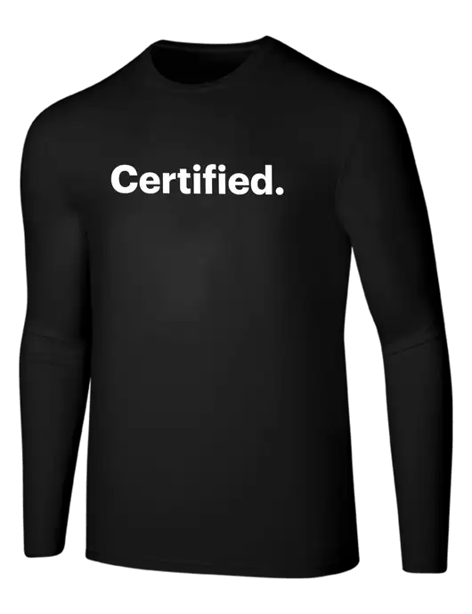 Seriously Soft Black Long Sleeve T-Shirt w/Certified Logo, CalCPA Logo